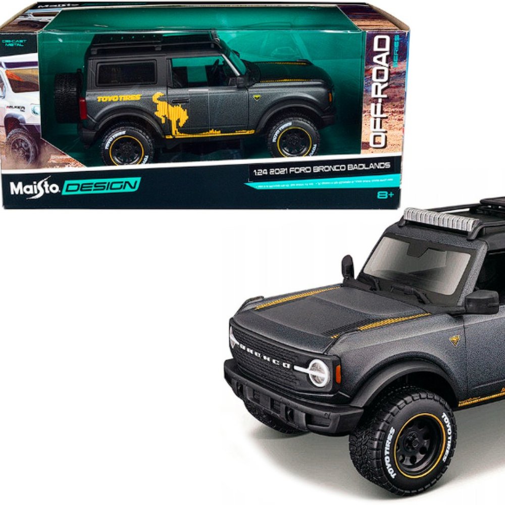 Maisto Design 1:24 Ford Bronco Badlands 2021 Off-Road Roof Rack Diecast 32541
